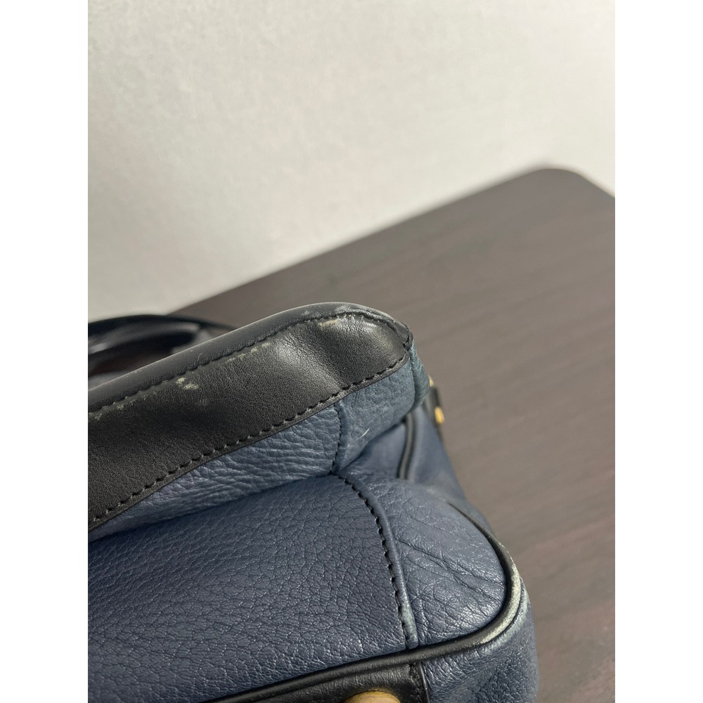 rag & bone Medium Pilot Satchel Navy Blue Italian Leather Crossbody Bag Handbag - Picture 12 of 13